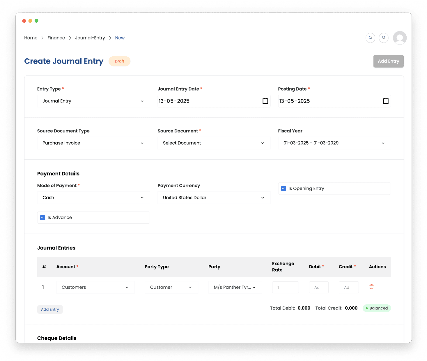 Journals and Payments