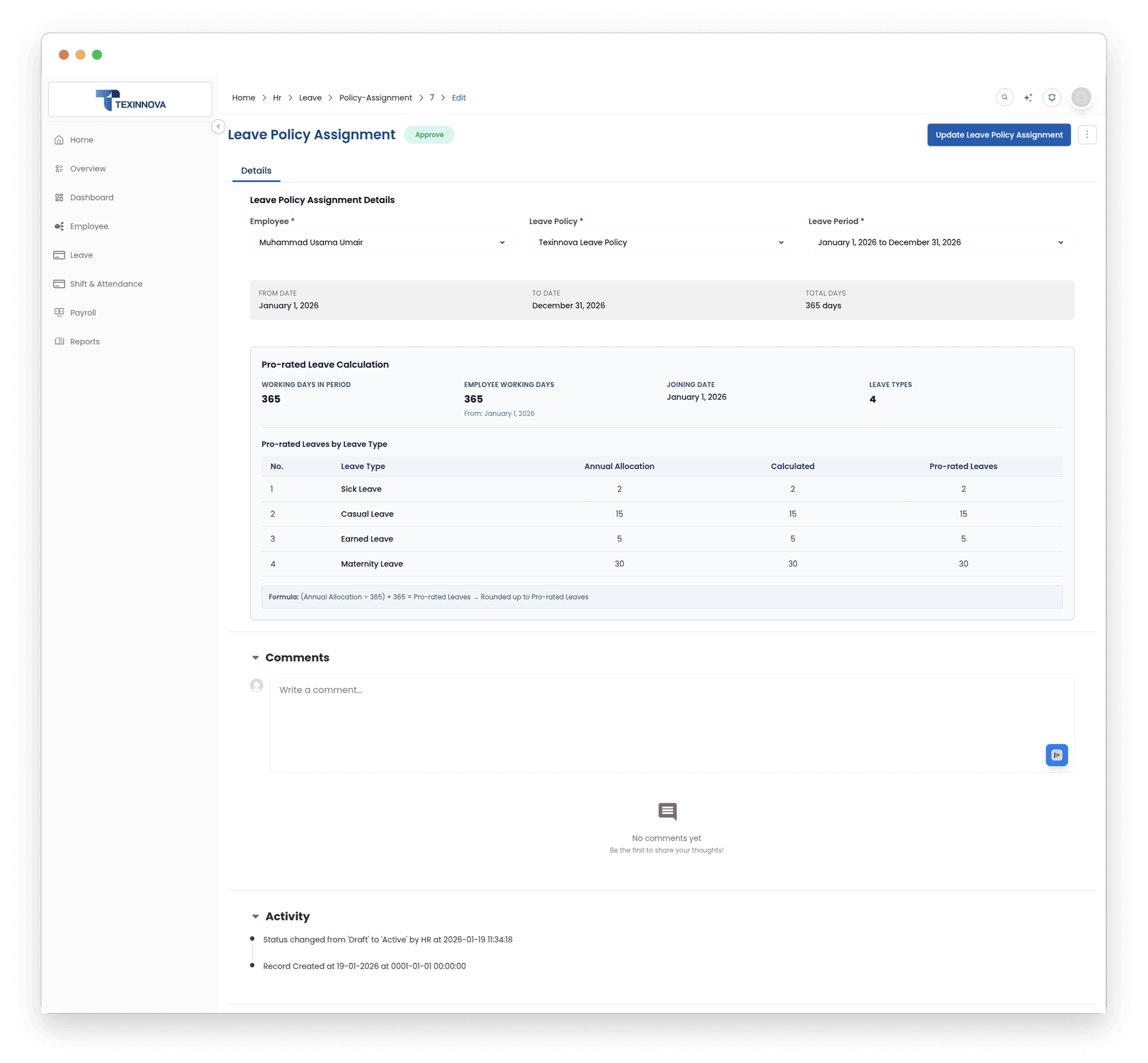 Leave Policies & Allocation